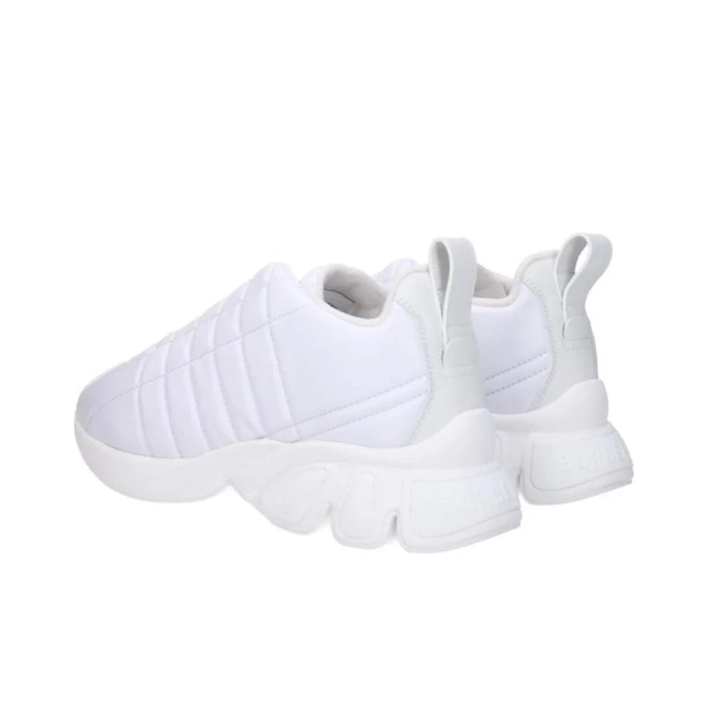 BURBERRY‎ White Women's QuiltedCheck Leather Low Top Sneakers 37.5 US 7.5